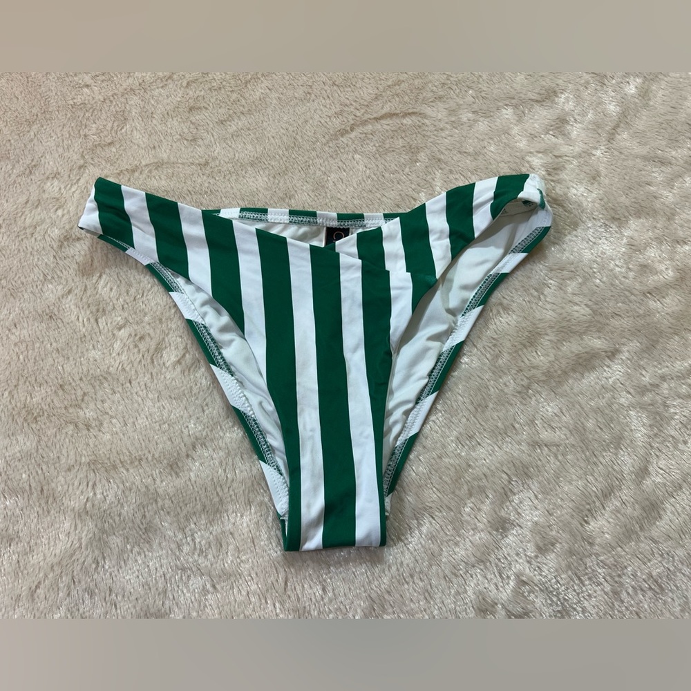 ✨ 3/$25 ✨ - CIKADA Green & White Striped Cheeky Bikini Bottom 4/6